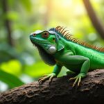 Iguana iguana : Découvrez tout sur ce lézard tropical à la peau verte éclatante